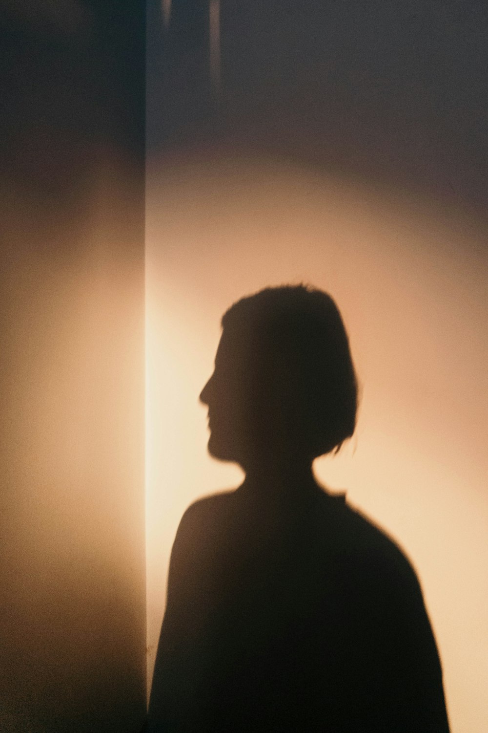 silhouette of woman standing against the light