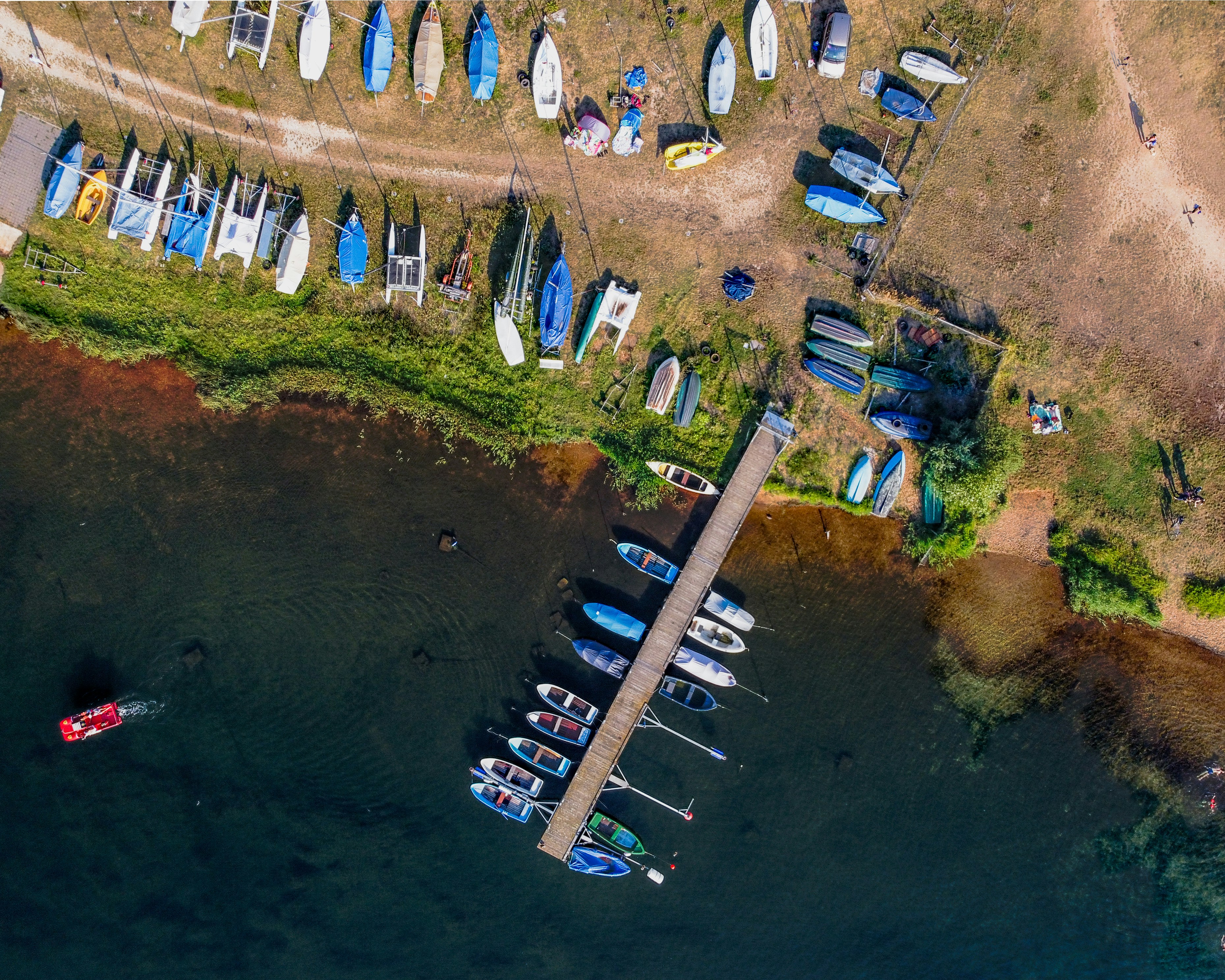 Drone shot I took of the harbor at Lake Cospuden in Leipzig, Germany.