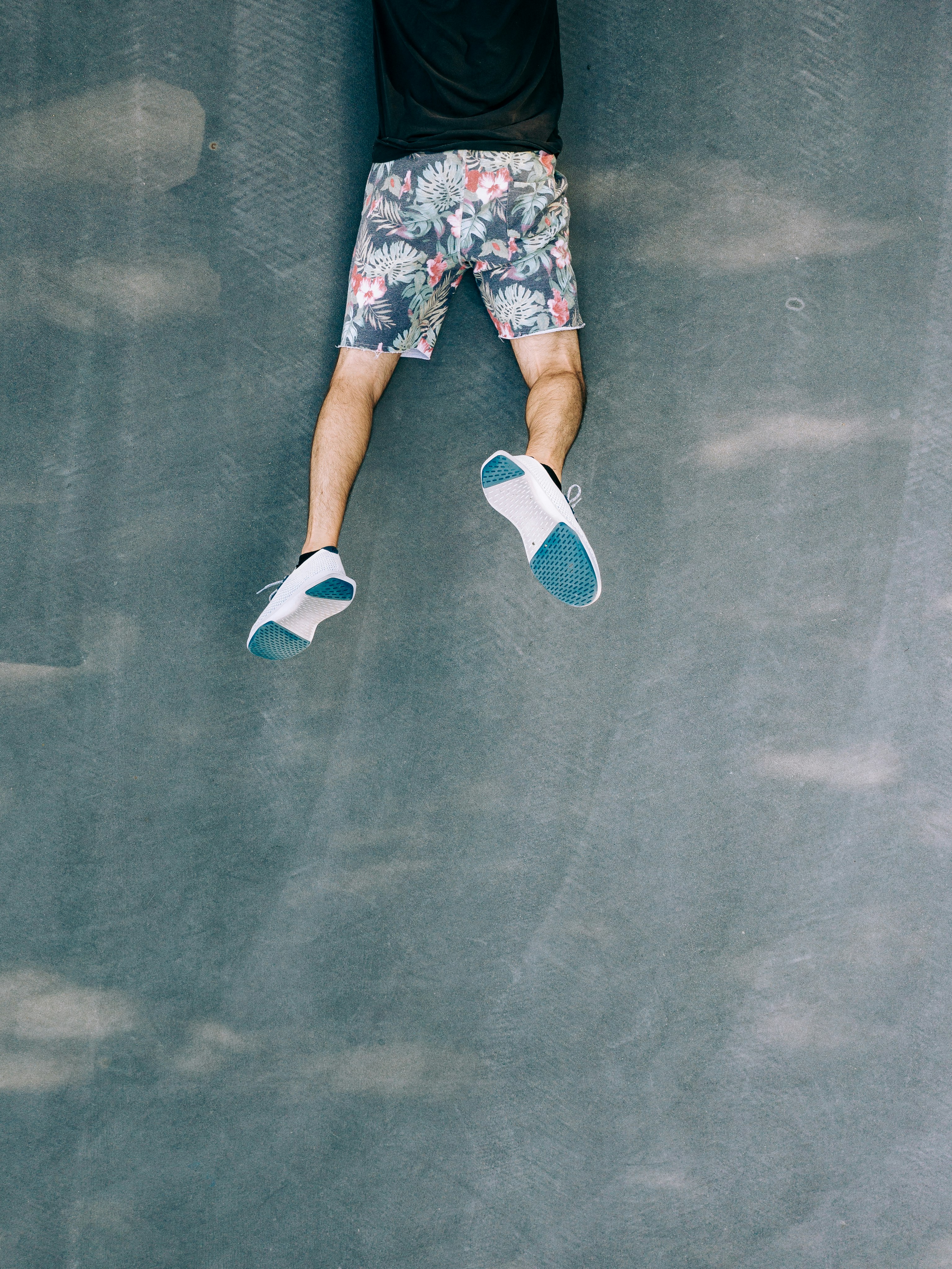 person in blue and white sneakers