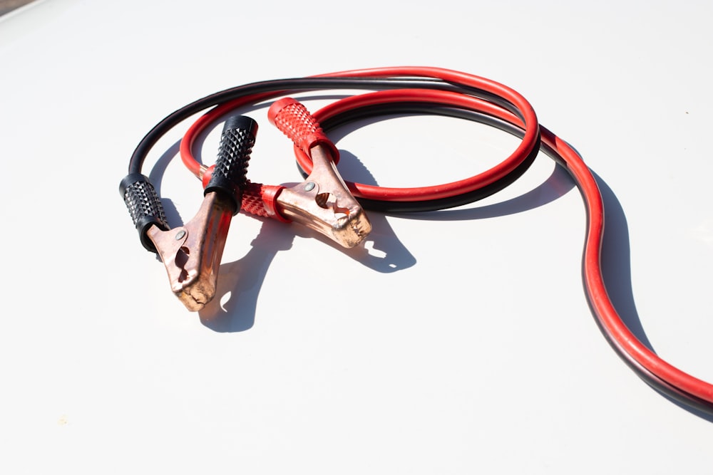 red and black coated wire