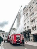 A team of plumbers working on a commercial building.