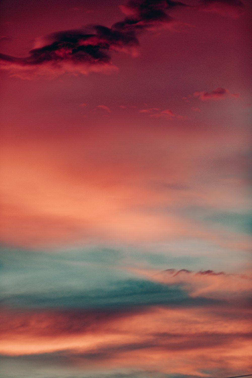 orange and blue cloudy sky