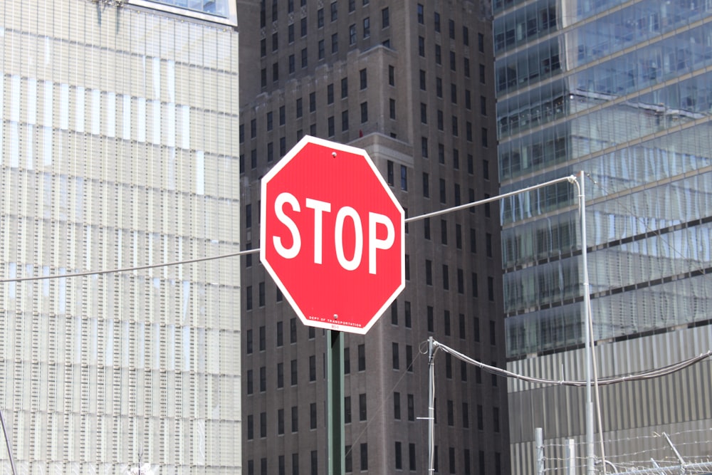 red and white stop sign