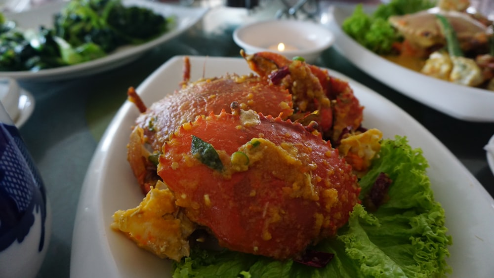 cooked food on white ceramic plate