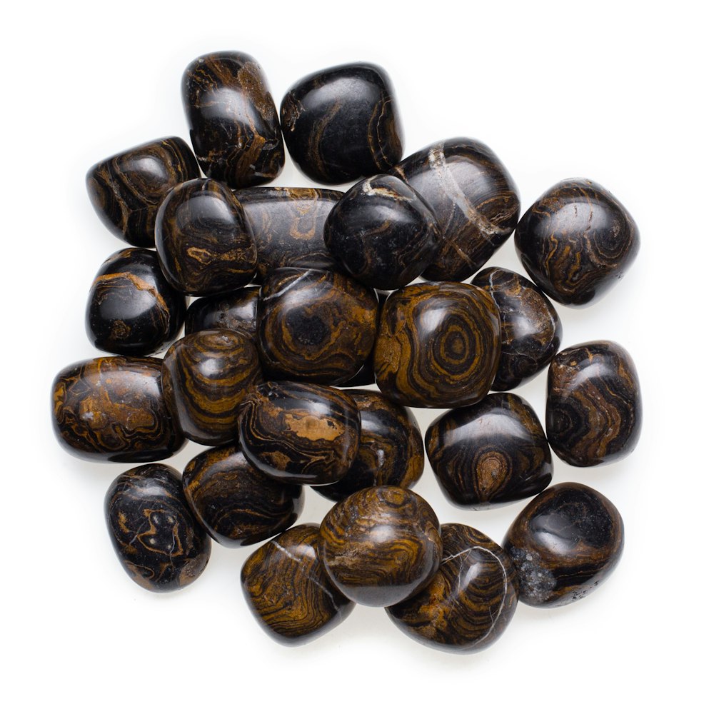 brown and black round stones