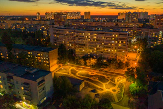 Evening view of the well-lit streets within Metroplex City, highlighting safety and serenity.