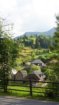brown wooden house near green trees during daytime