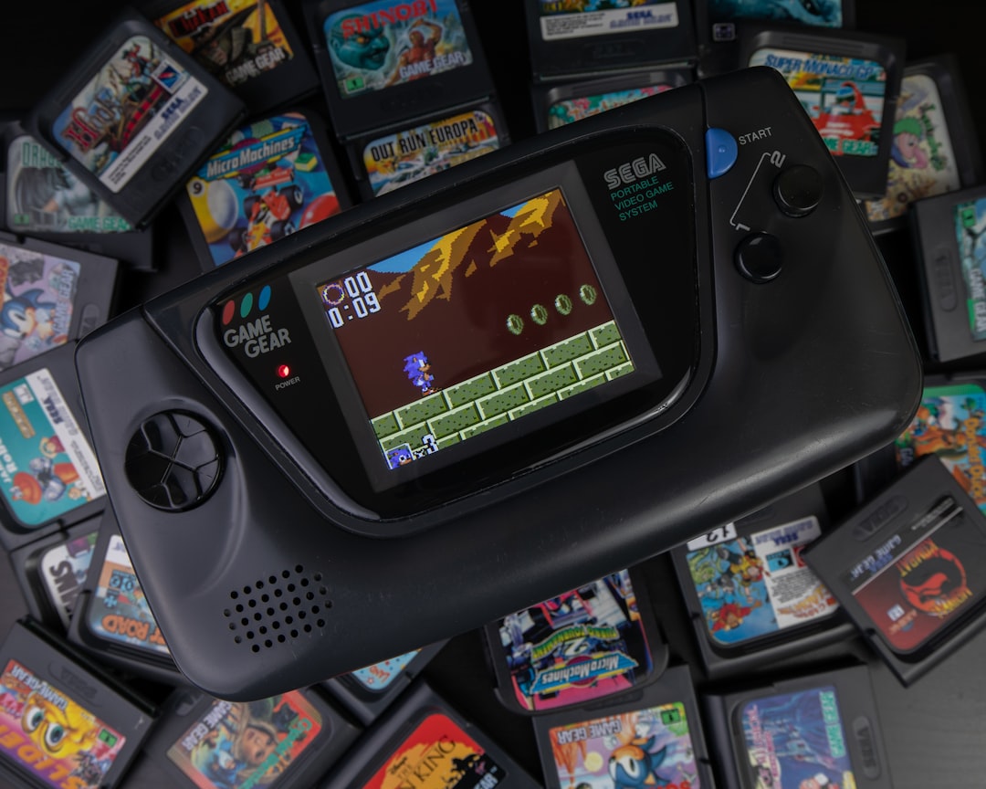 black nintendo game boy game console, My upgraded Sega Game Gear with new screen installed.