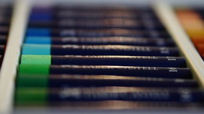 A colorful sketchnoting box with pencils, markers, and sketchpads arranged neatly.