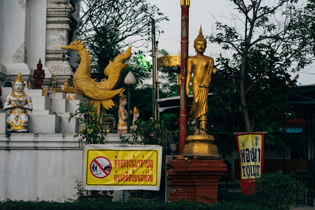 gold dragon statue near brown concrete building during daytime