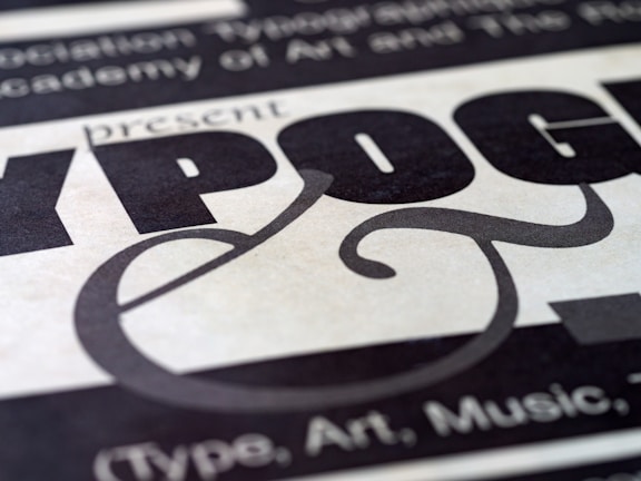 A close-up view of refined typography used in branding.