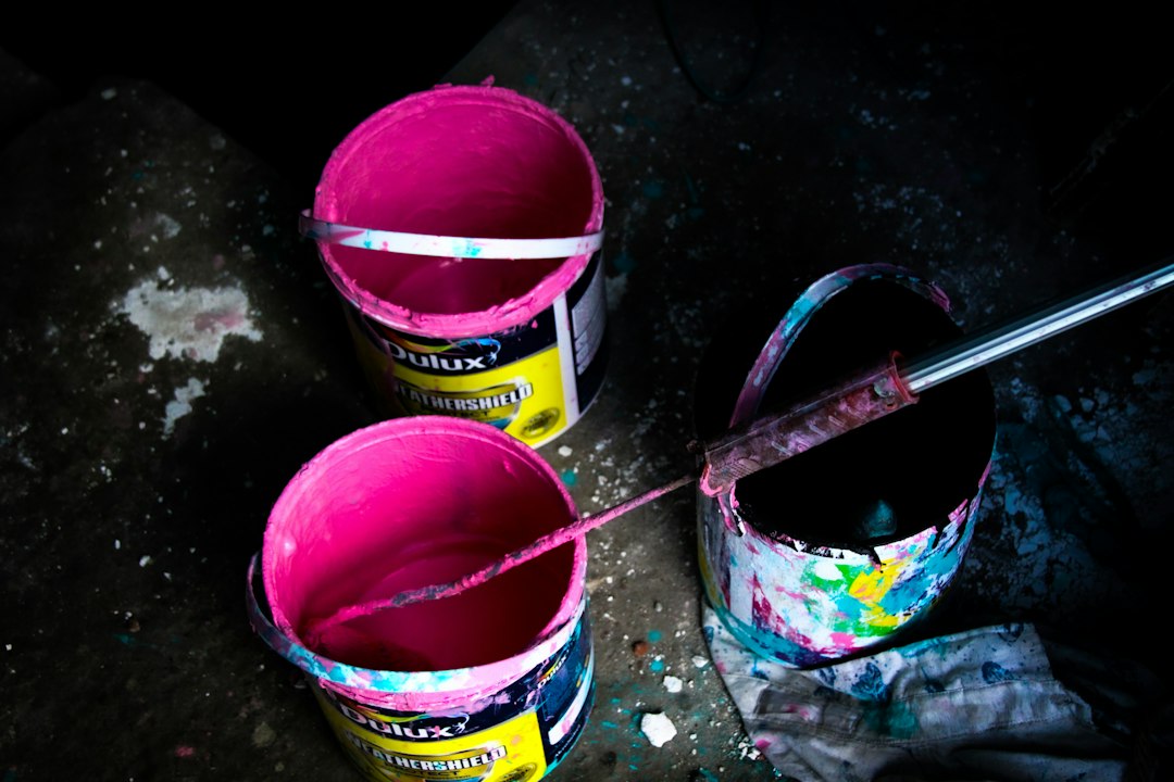 paint cans stacked