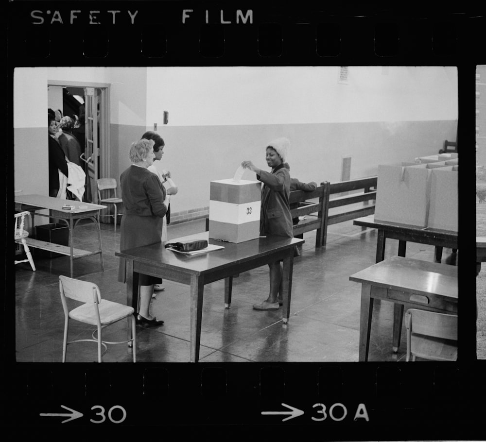 African American voting in Cardoza High School in Washington, D.C.