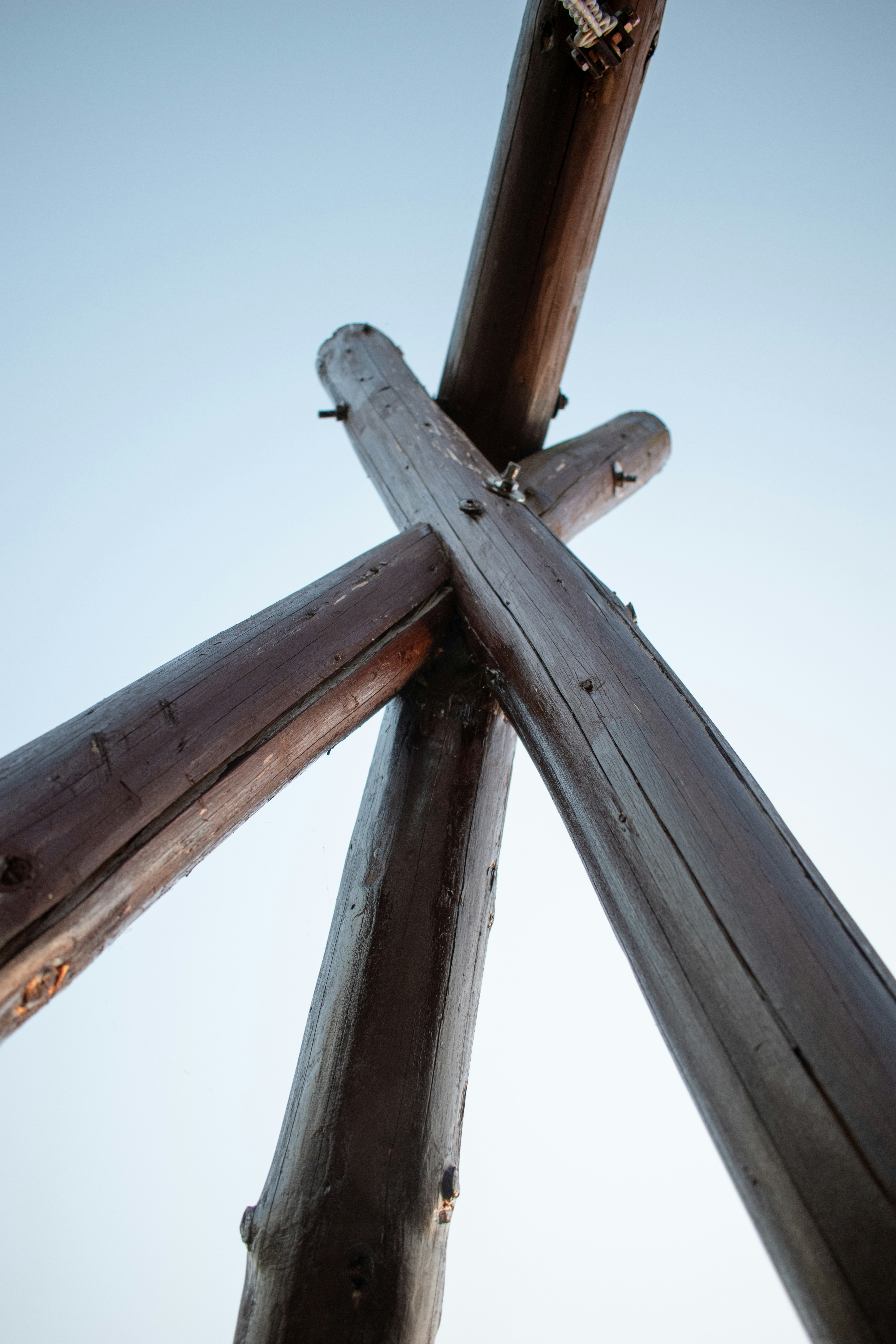 brown wooden cross under blue sky during daytime