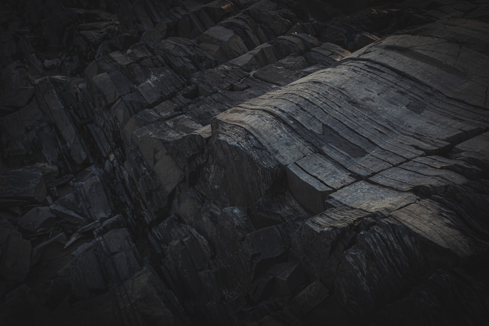 brown and black rock formation