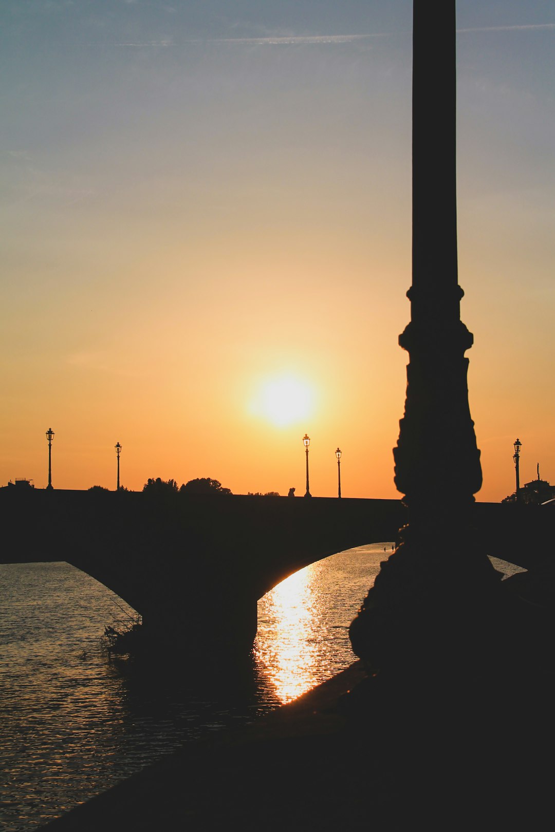 silhouette of tower during sunset