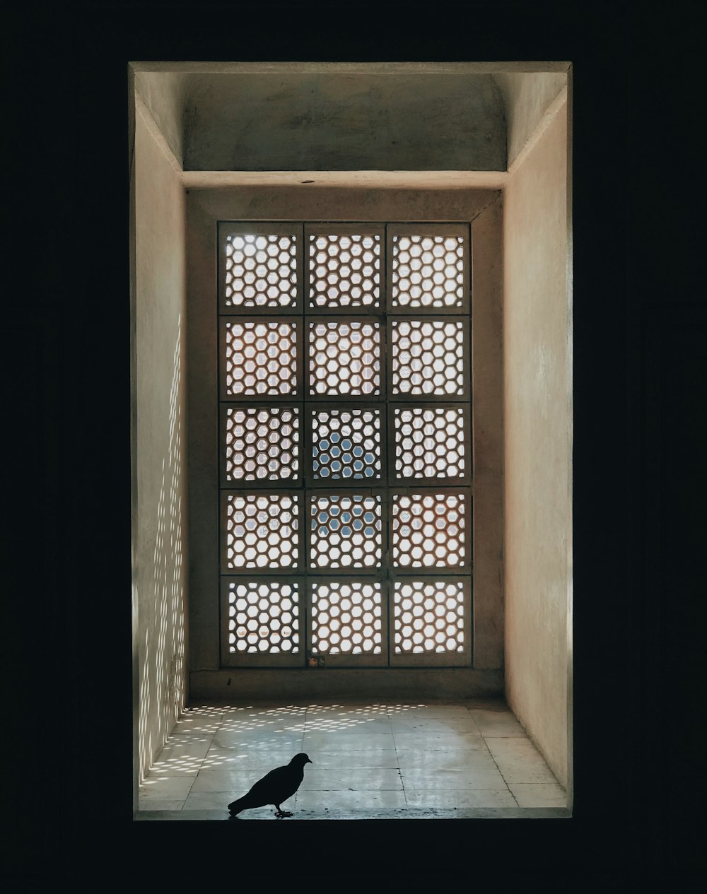 person in black pants standing on brown wooden window