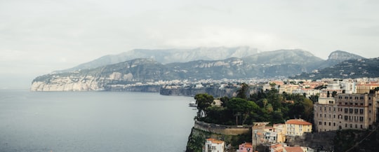 aerial view of city near body of water during daytime in Sorrento Italy