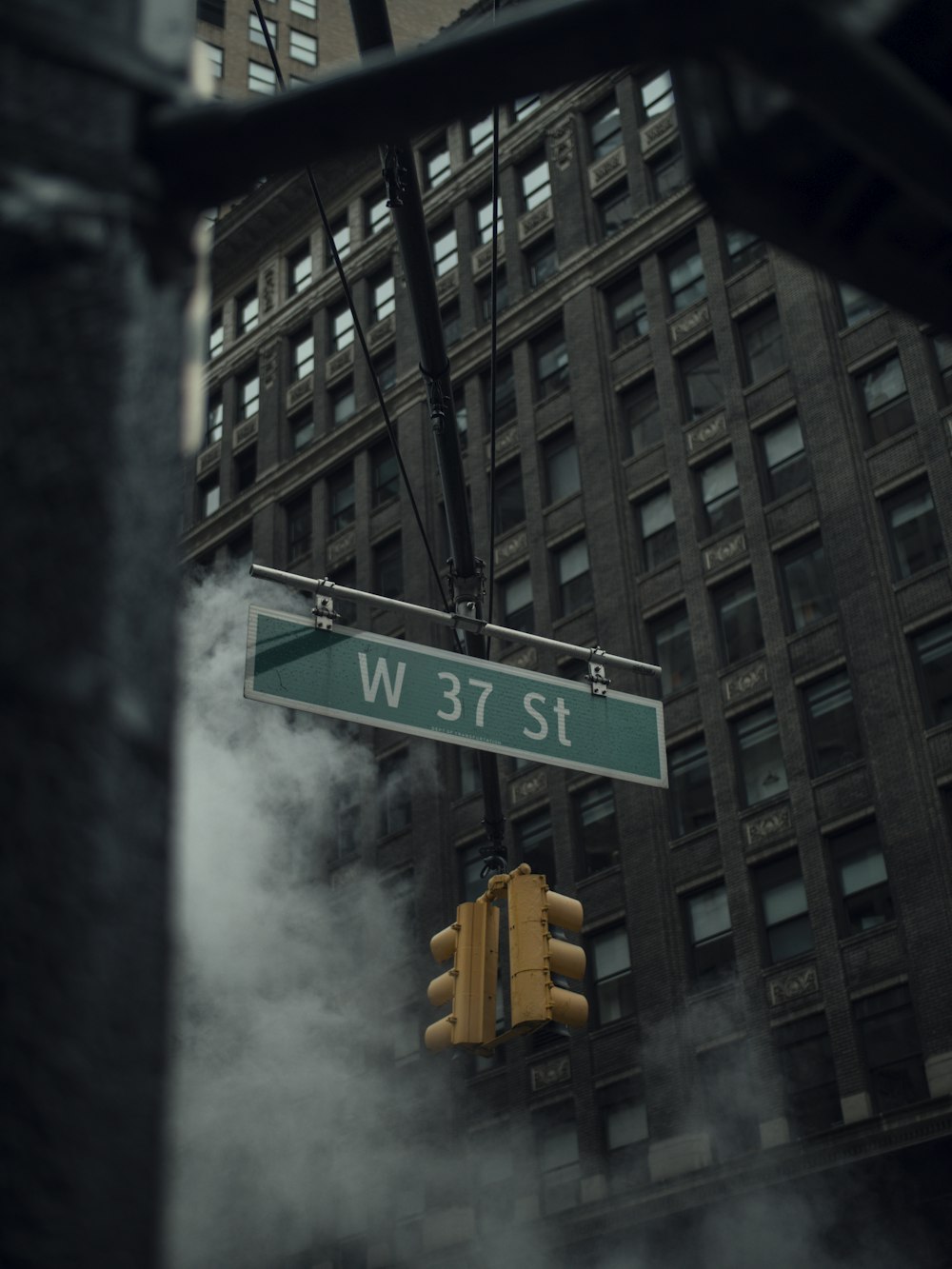 green and white street sign