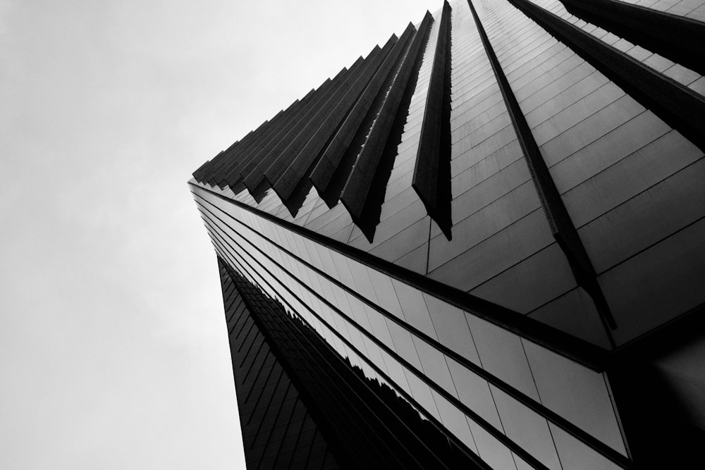 grayscale photo of concrete building