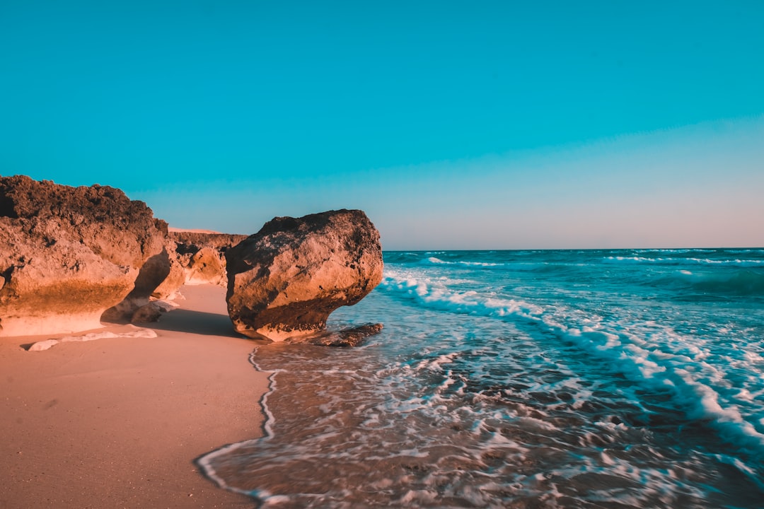 brown rock formation on sea shore during daytime