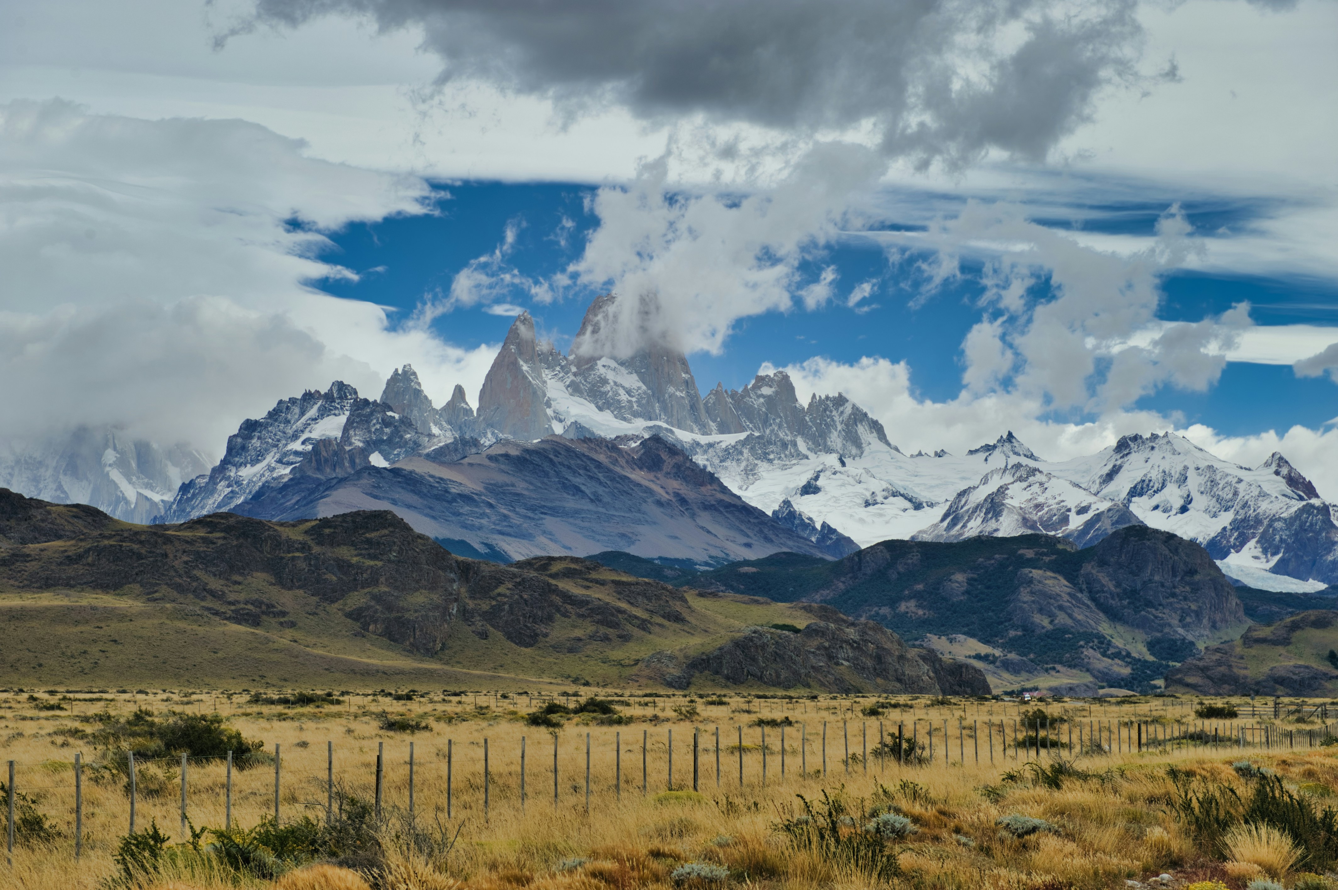 The Fitz Roy, also called Cerro Fitzroy or Cerro Chaltén, occasionally also FitzRoy, is a 3406 meter high granite mountain in the Argentine-Chilean Andes. It is one of the main attractions in Argentina's Los Glaciares National Park and is also part of Chile's Bernardo O'Higgins National Park.