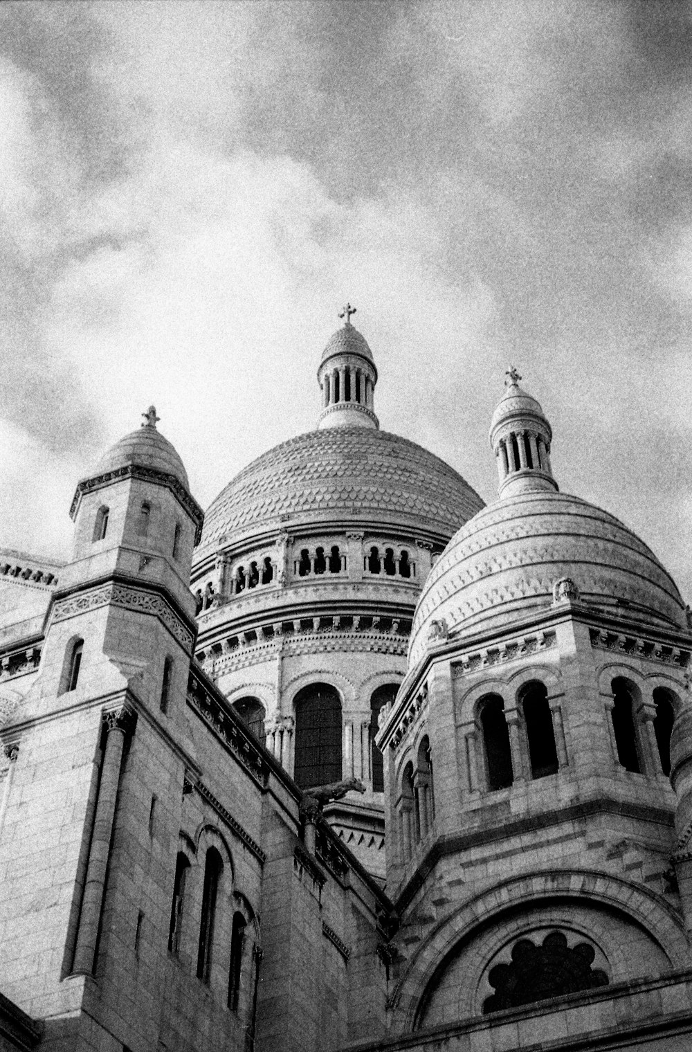 grayscale photo of dome building