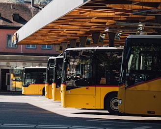 yellow bus on the road during daytime