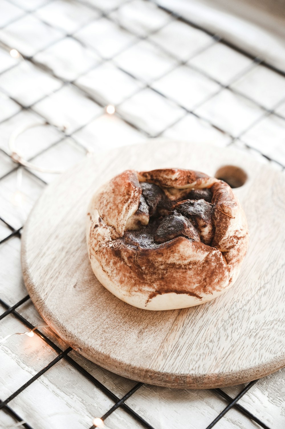 brown bread on brown wooden round plate