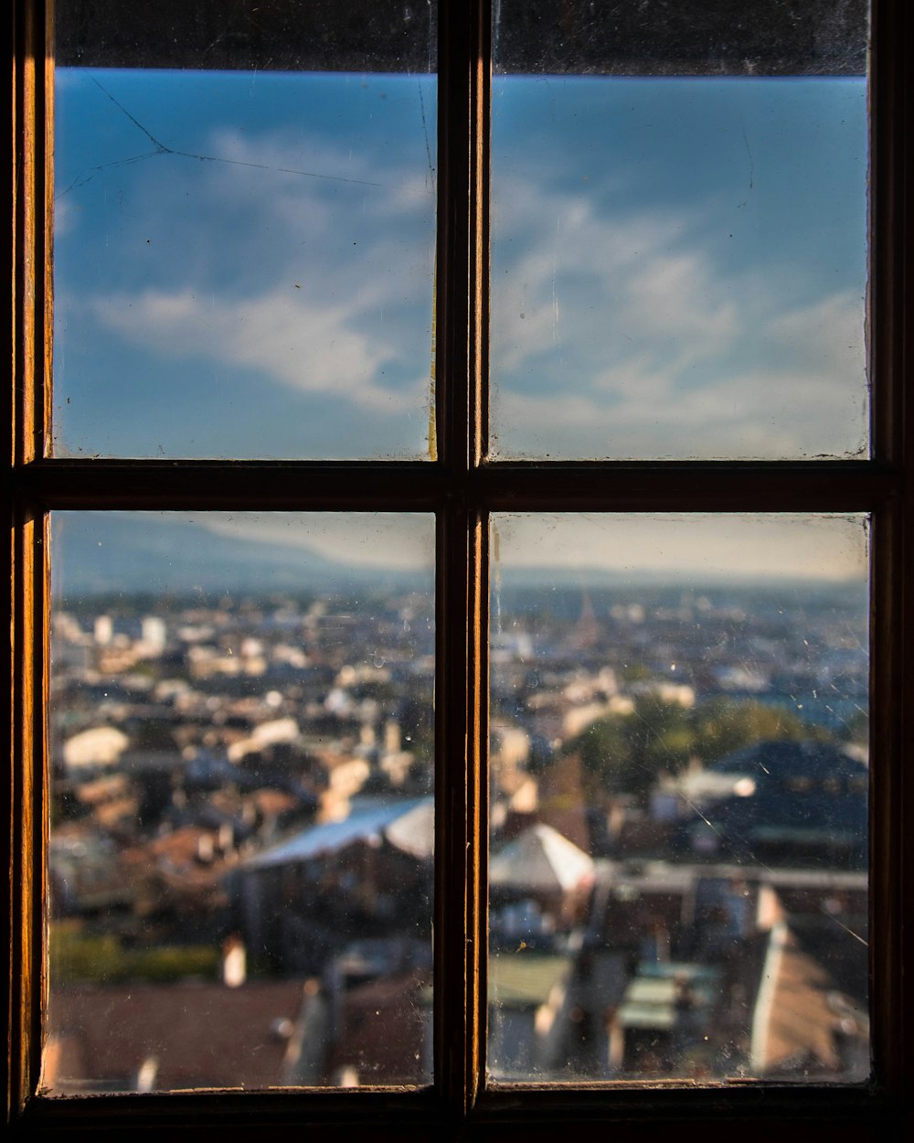 a view of a city from a window