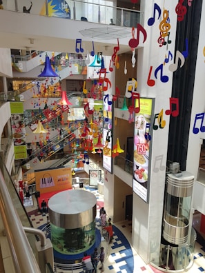 Shoppers enjoying a lively atmosphere created by background music in a multi-location retailer.