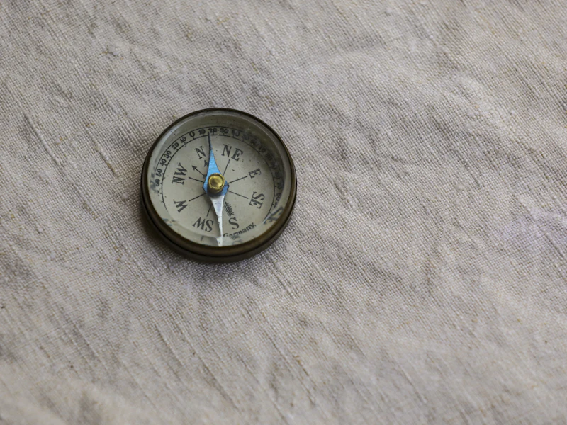 Ancient parchment map with compass
