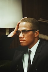 A portrait of Malcolm X