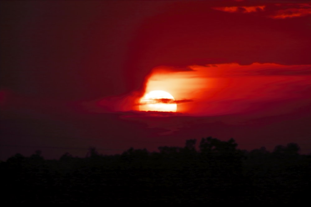 silhouette of mountain during sunset