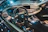 Luxurious BMW interior with deep cleaning details, showing pristine leather seats and polished surfaces.