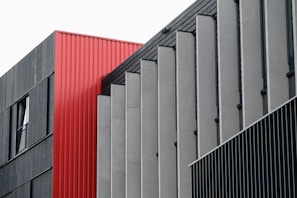 Composite panel facade showcasing vibrant colors and geometric design.