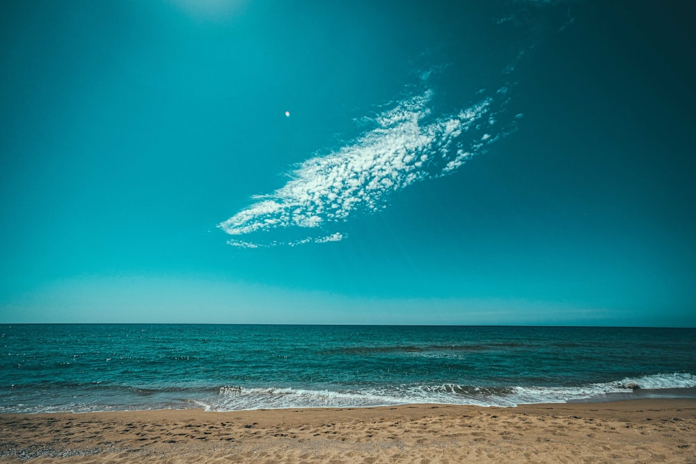 cielo azul sobre la playa durante el día