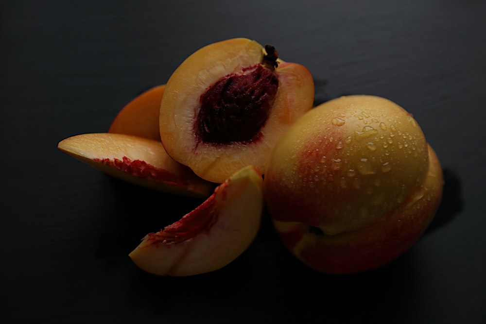 two red and yellow fruits
