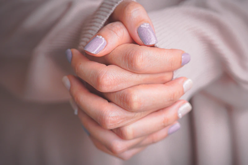 Stock photo showing a close-up of a manicure.