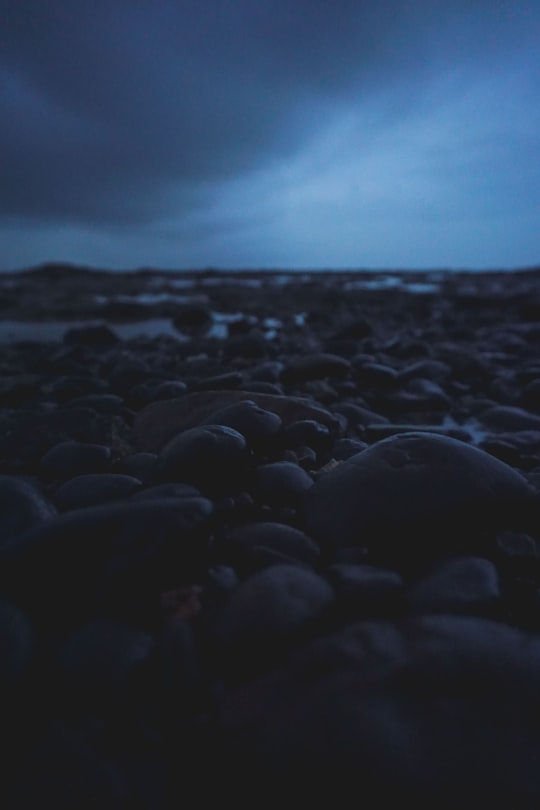 black rocks on the beach during daytime in Daman India