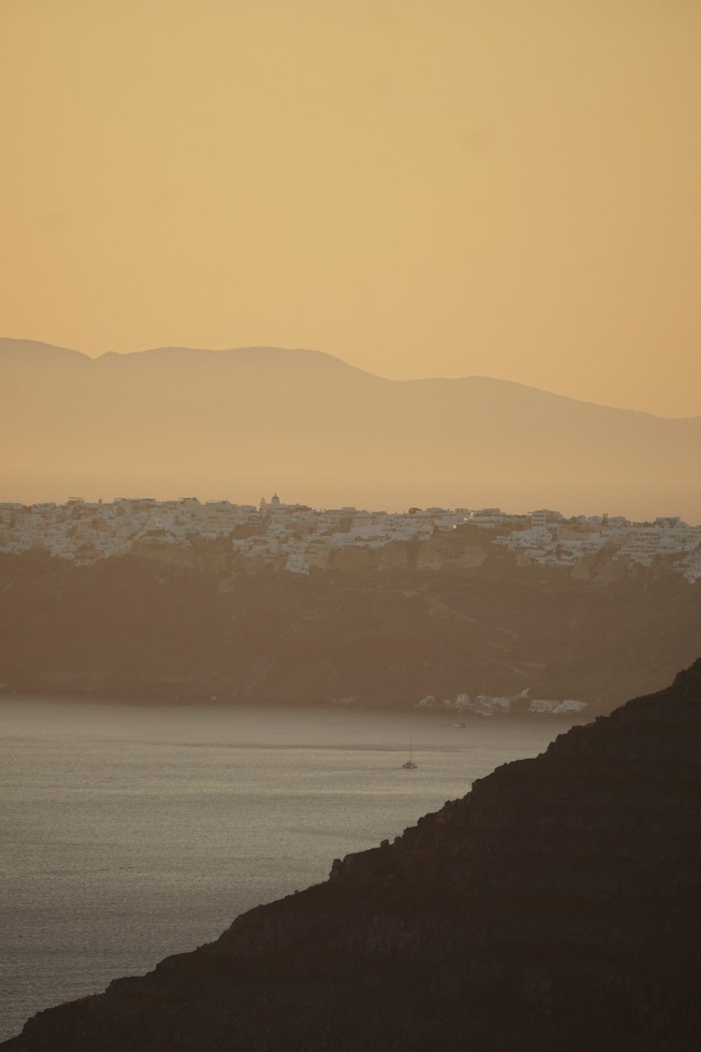 silhouette of mountain during sunset