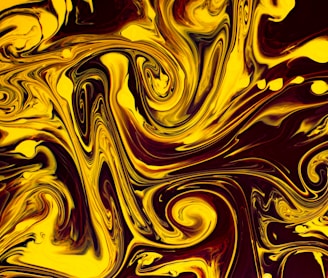 yellow and black abstract painting