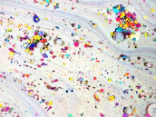 Visual of the particle network animation flowing across the landing page background.