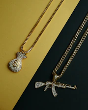 silver and diamond studded cross pendant necklace