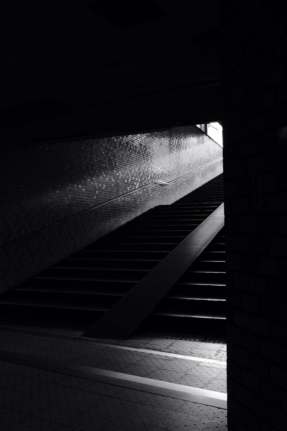 grayscale photo of window blinds