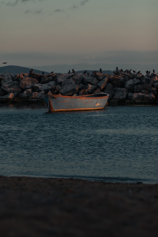 brown boat on sea shore during daytime in Bostancı Turkey