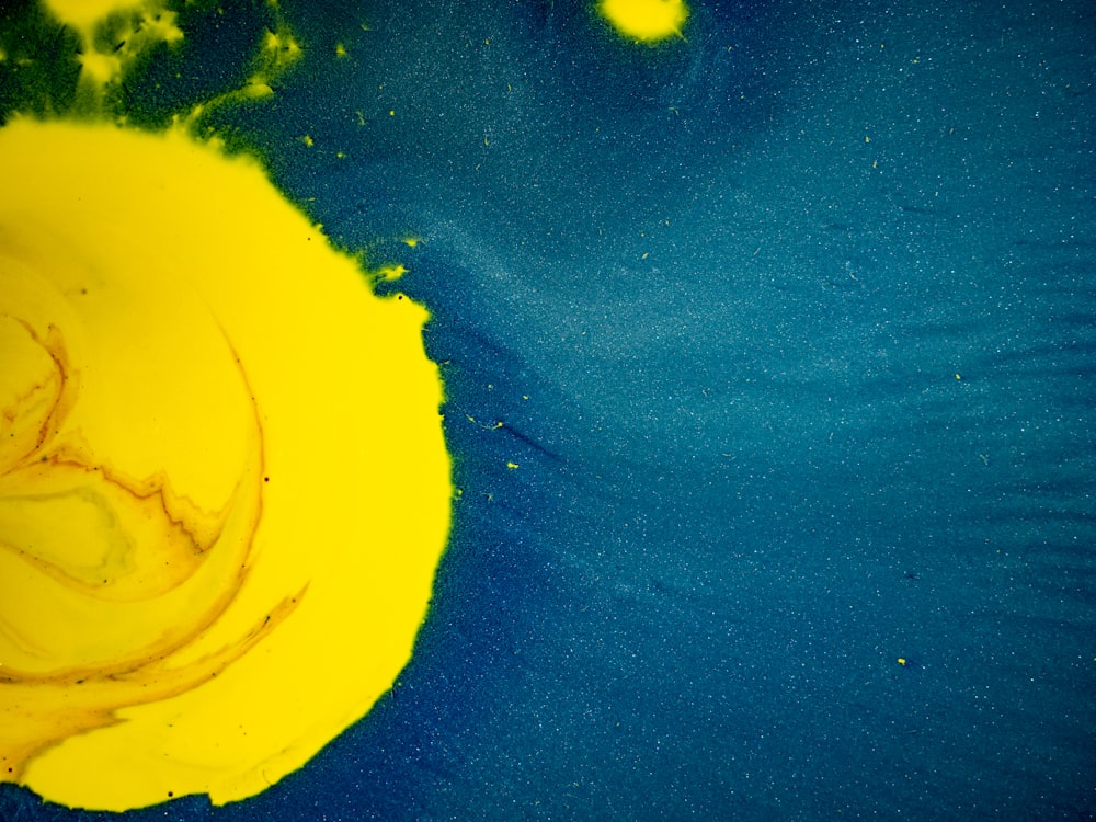 yellow and blue abstract painting