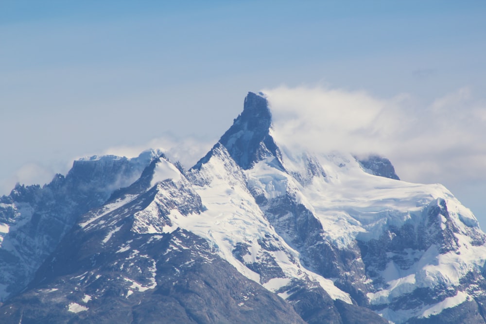 snow covered mountain during daytime