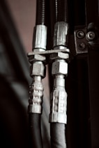 Hydraulic metal plumbing close up photography