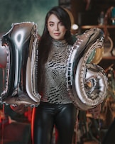 woman in black leather jacket